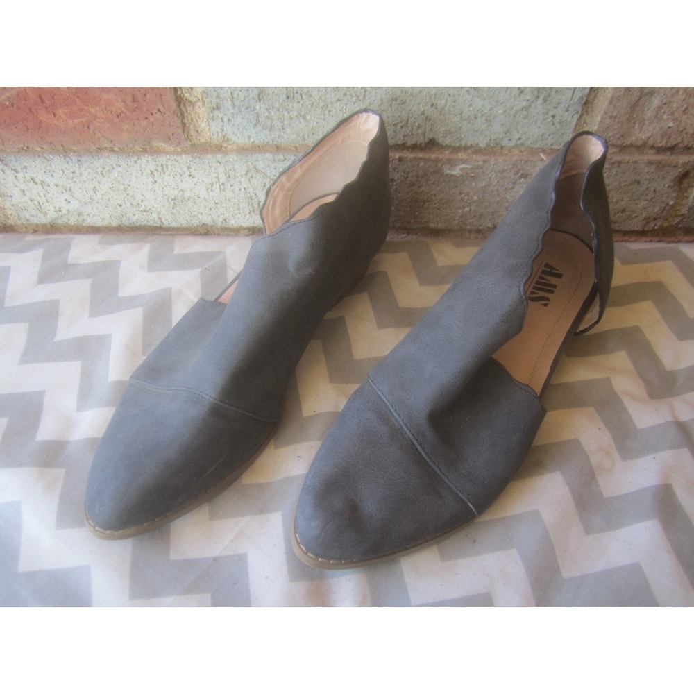 AMS Shoes Womens 7.5 Gray Slip On Casual Glory-6